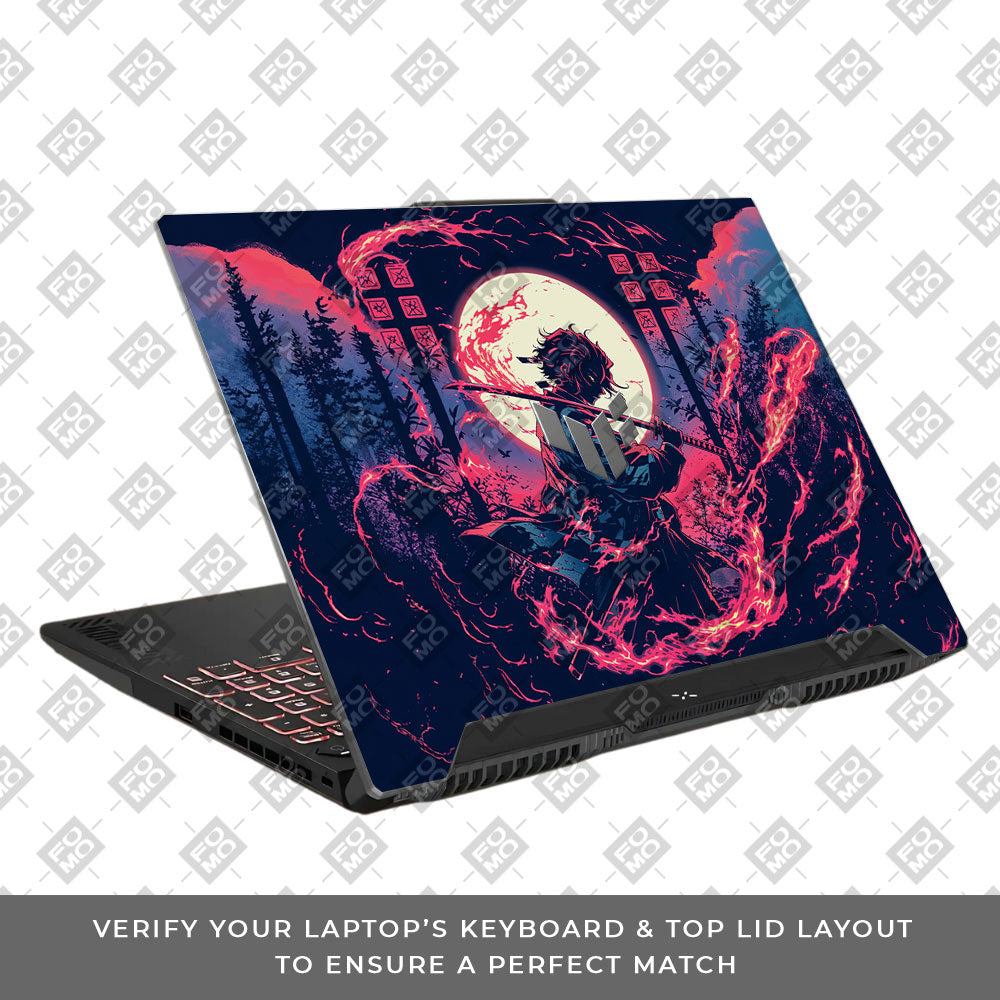 Tanjiro's Flame of Ember Asus TUF F15 FX507 & A15 FA507 Laptop Skin