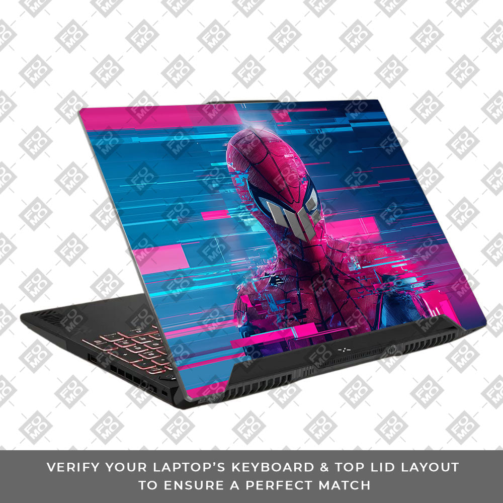 Glitch Spider Neon Web Asus TUF F15 FX507 & A15 FA507 Laptop Skin
