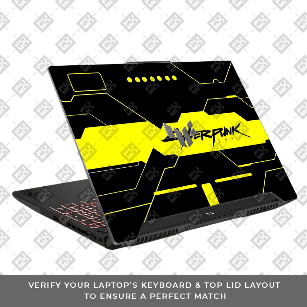 Cyberpunk Yellowline Grid Asus TUF F15 FX507 & A15 FA507 Laptop Skin