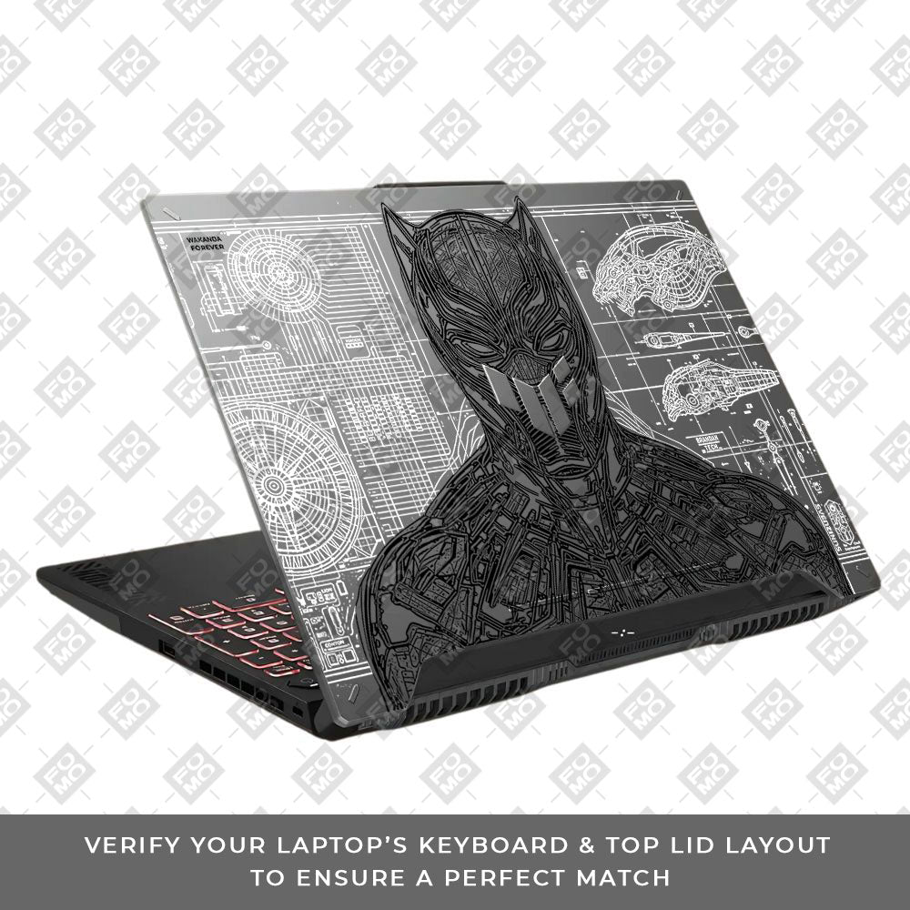 Transparent Black Panther Techshell Asus TUF F15 FX507 & A15 FA507 Laptop Skin