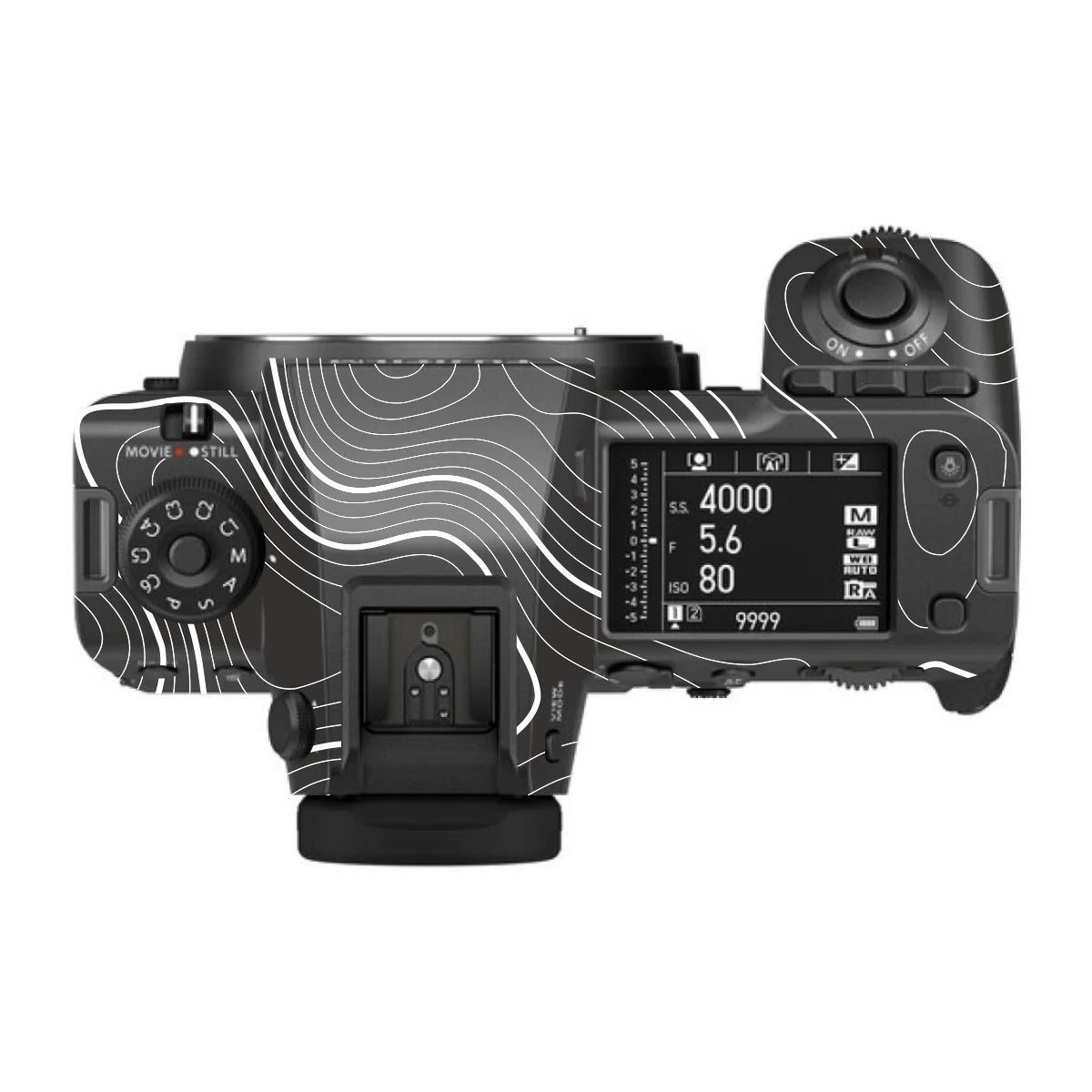 Grayscale Topographic Lines FujiFilm GFX 100S II Camera Skin