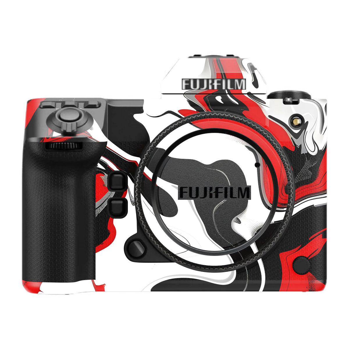 Scarlet and White Motion FujiFilm GFX 100S II Camera Skin