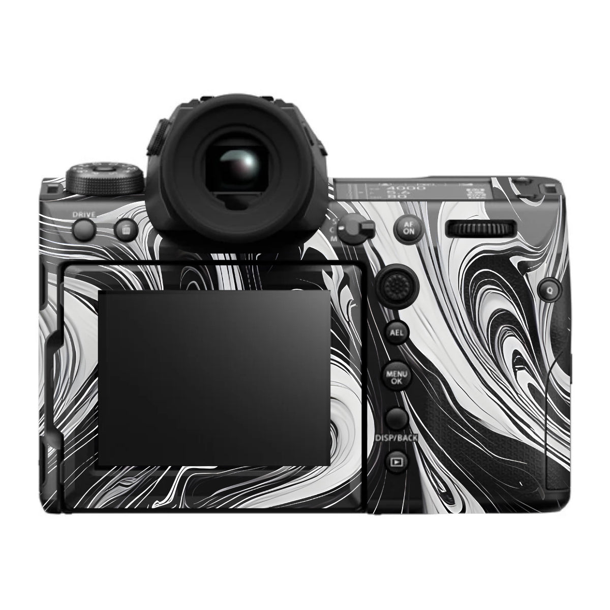 Black and White Marble FujiFilm GFX 100S II Camera Skin