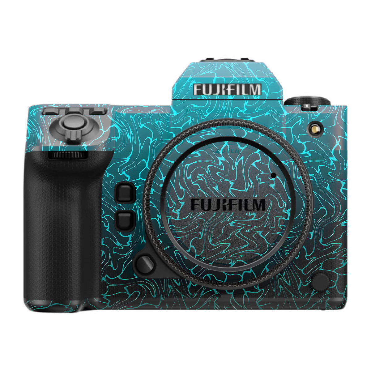 Cyan Blue to Black Gradient FujiFilm GFX 100S II Camera Skin