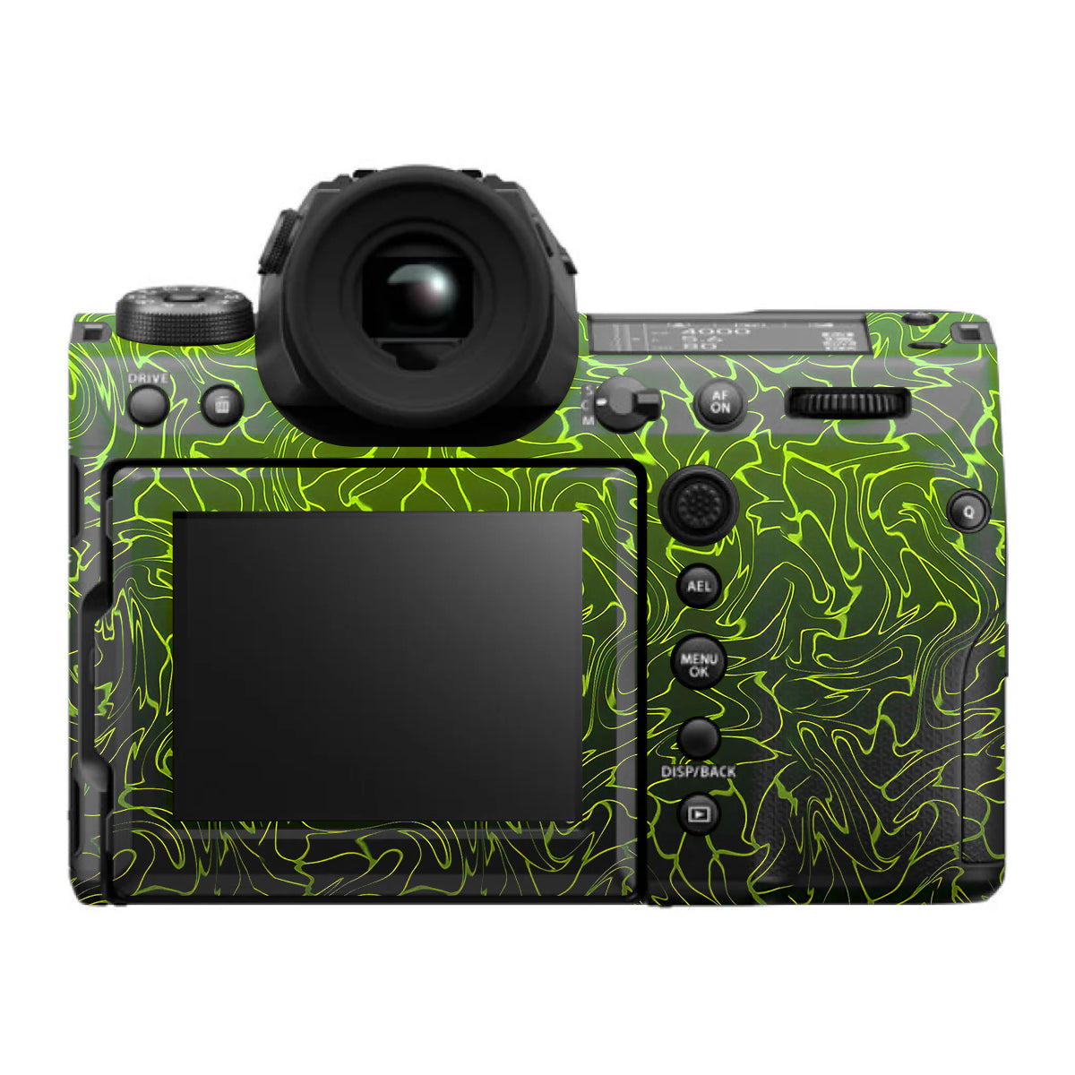 Lime Yellow to Black Gradient FujiFilm GFX 100S II Camera Skin