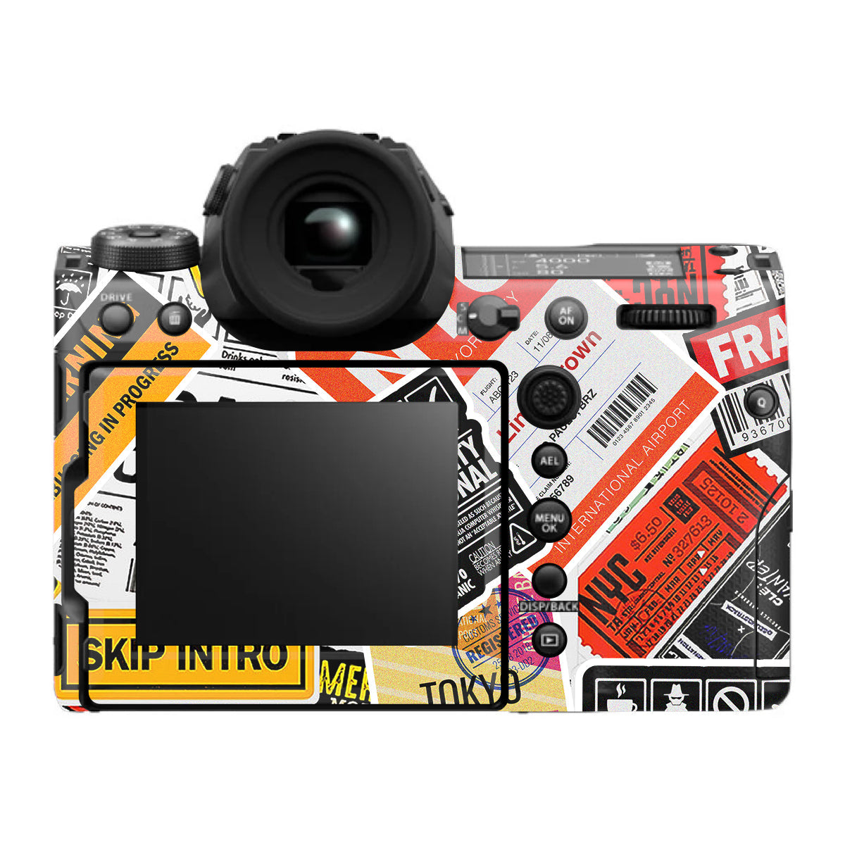 Tech Aesthetic Sticker Collage FujiFilm GFX 100S II Camera Skin