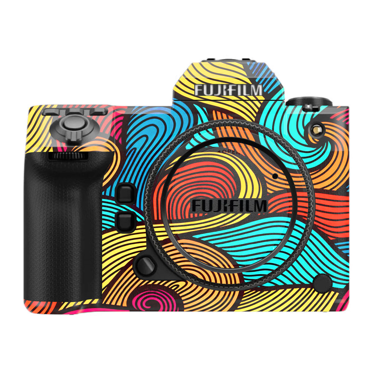 Retro Colorful Doodle Art Pattern FujiFilm GFX 100S II Camera Skin