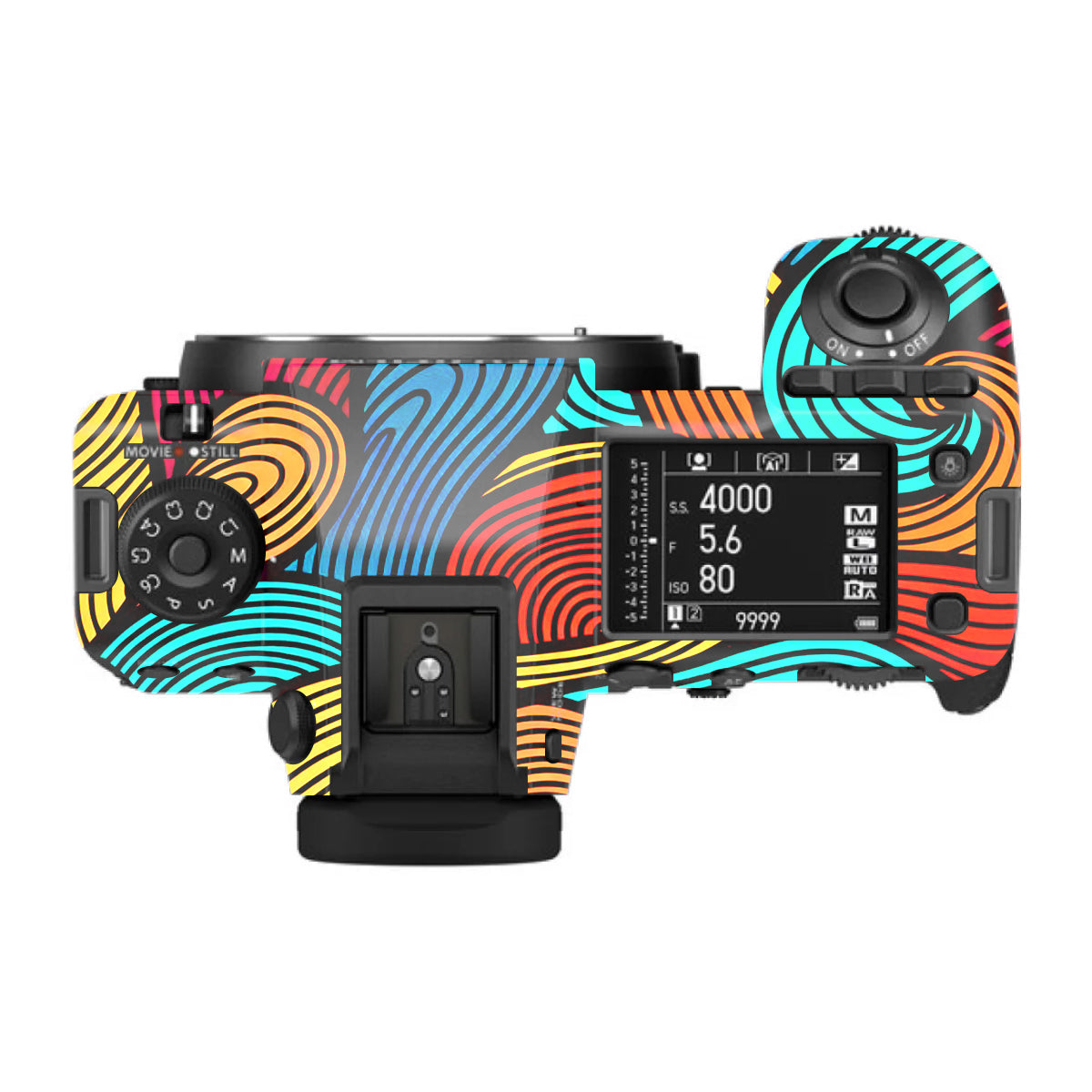Retro Colorful Doodle Art Pattern FujiFilm GFX 100S II Camera Skin