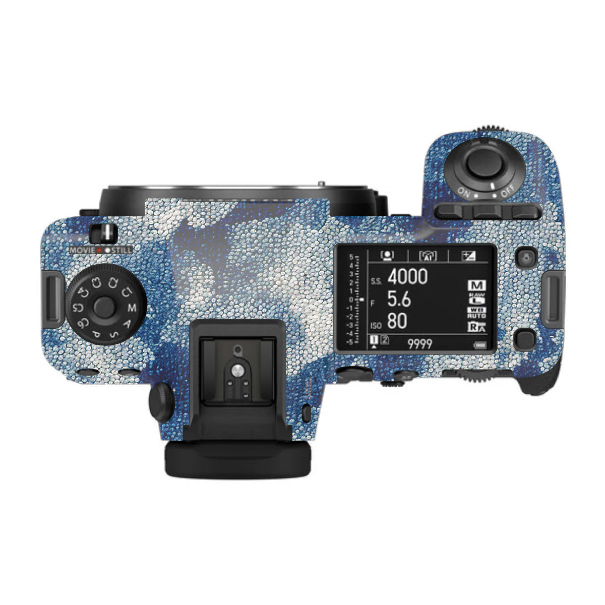Blue Watercolor Fabric FujiFilm GFX 100S II Camera Skin