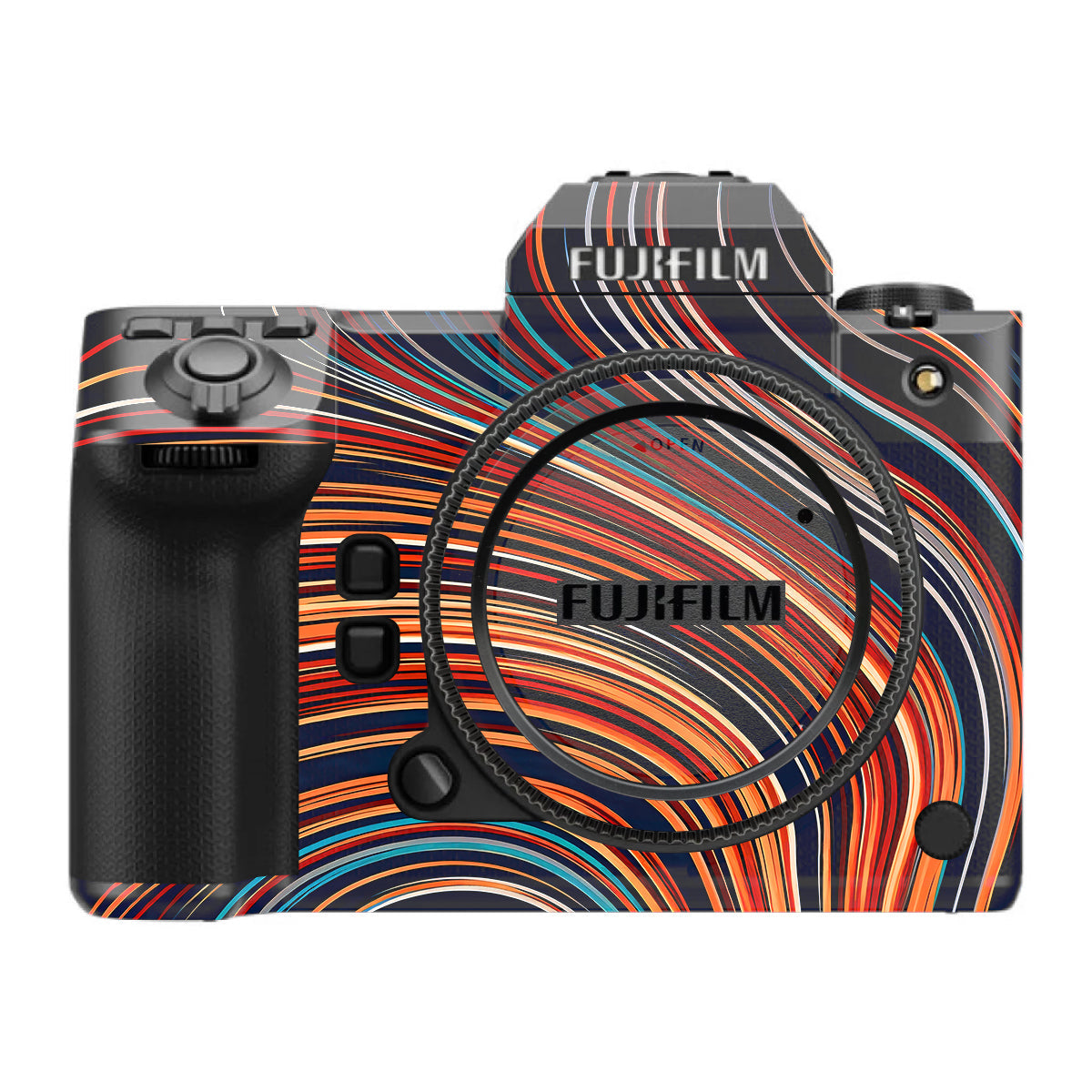 Retro Abstract Striped Swirl FujiFilm GFX 100S II Camera Skin