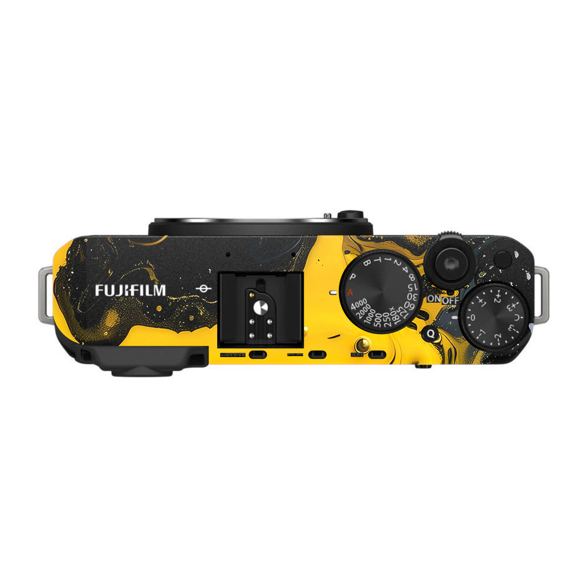 Yellow and Black Paint Swirls FujiFilm X-E4 Camera Skin