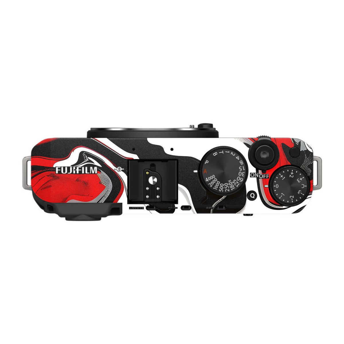 Scarlet and White Motion FujiFilm X-E4 Camera Skin