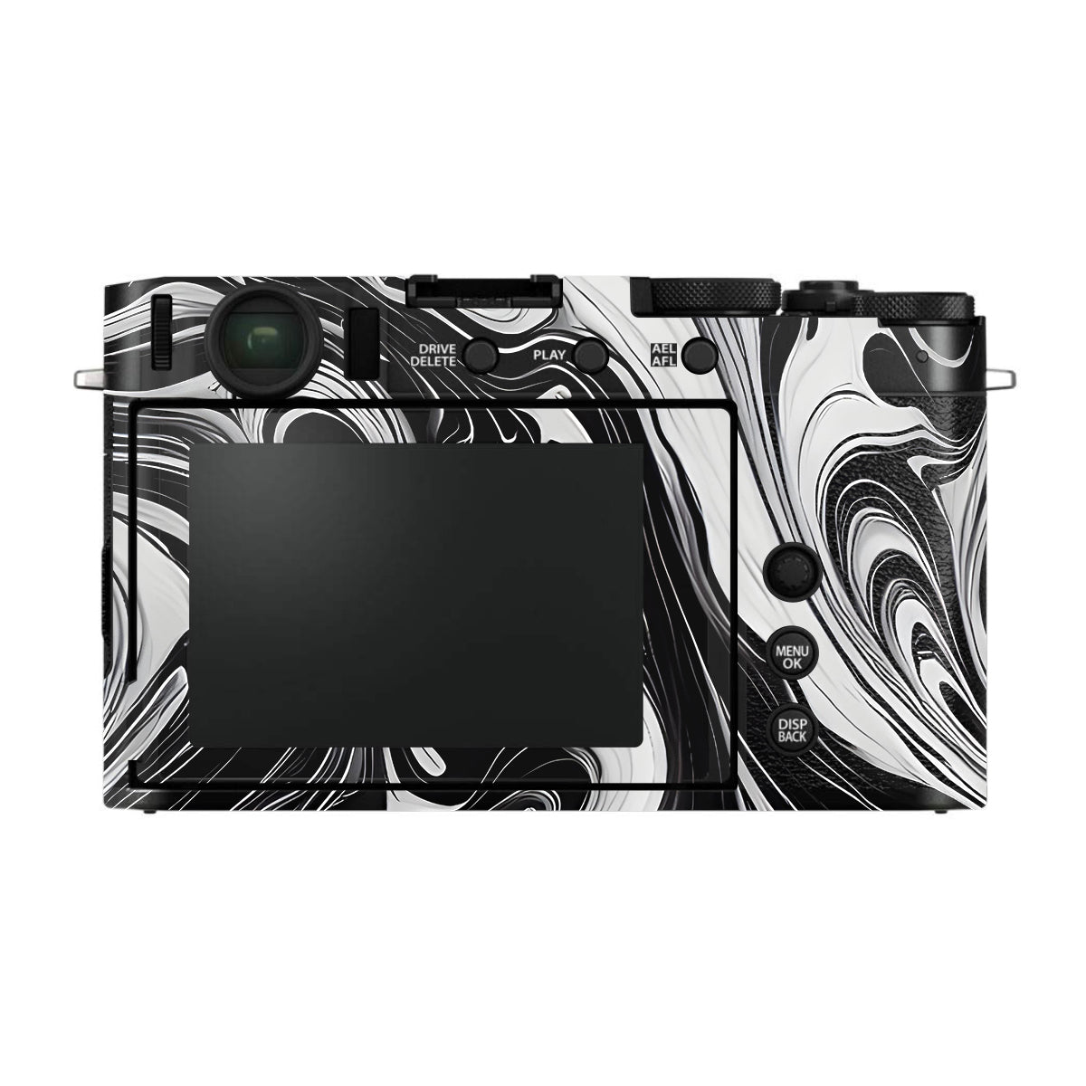 Black and White Marble FujiFilm X-E4 Camera Skin
