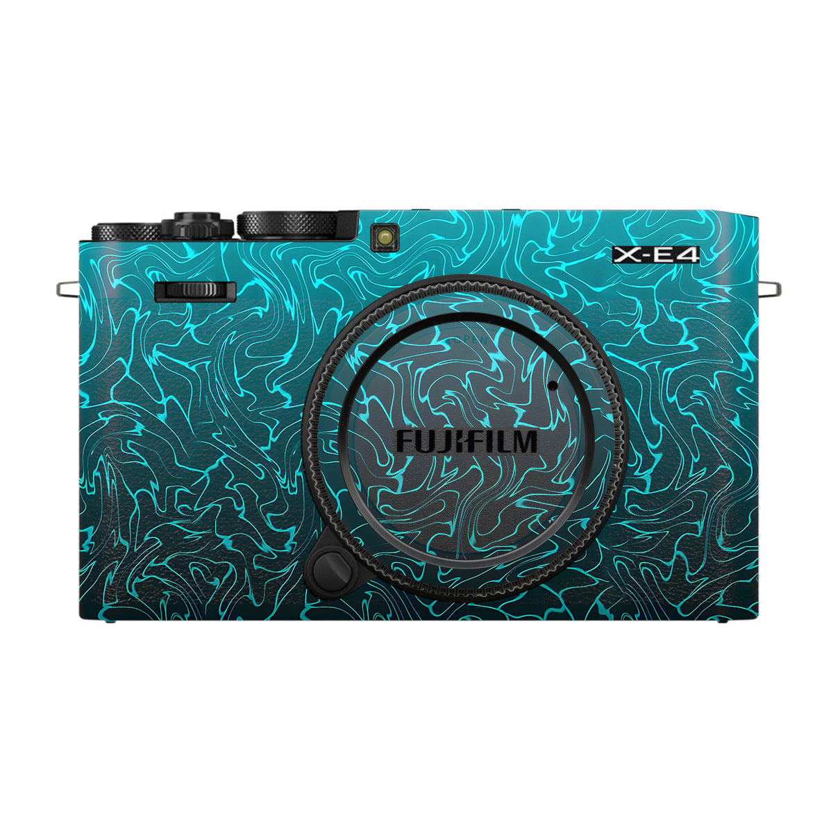 Cyan Blue to Black Gradient FujiFilm X-E4 Camera Skin