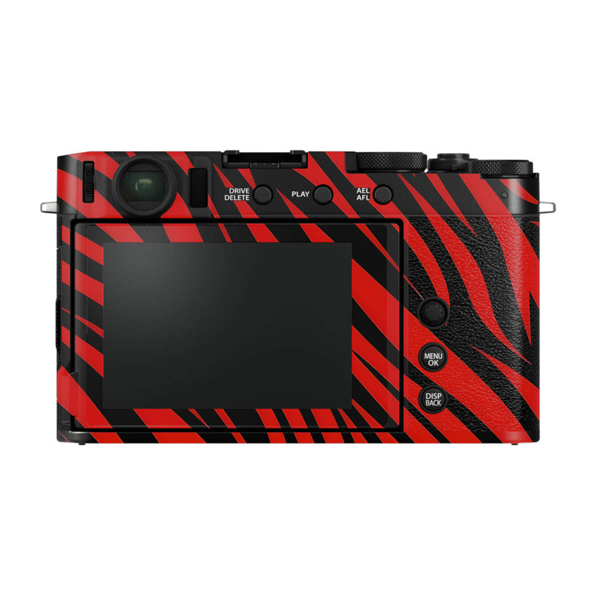 Red and Black Stripes FujiFilm X-E4 Camera Skin