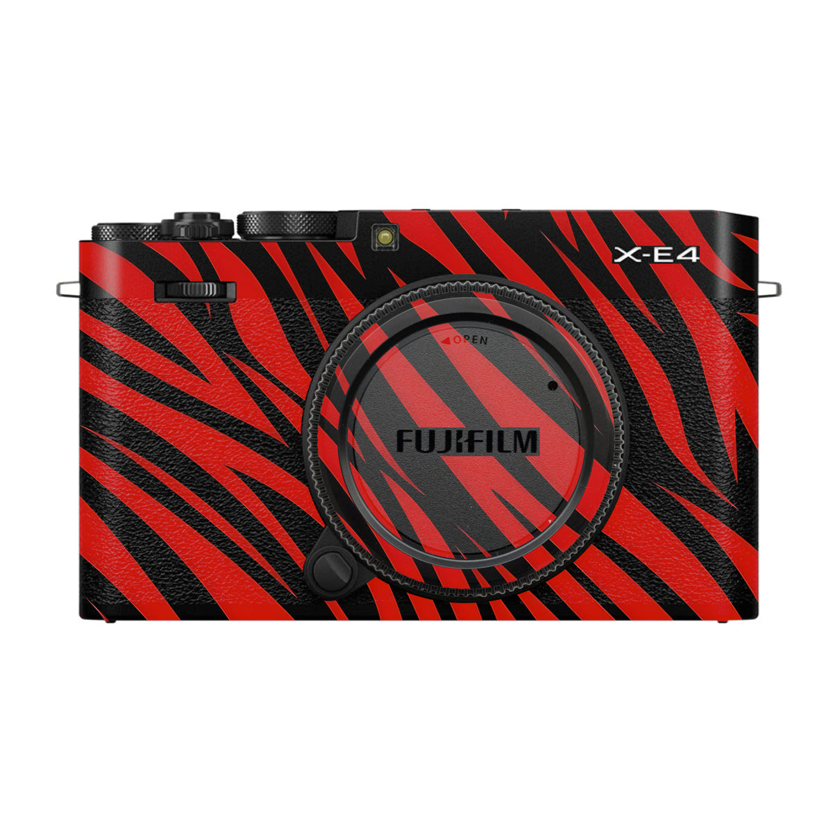 Red and Black Stripes FujiFilm X-E4 Camera Skin