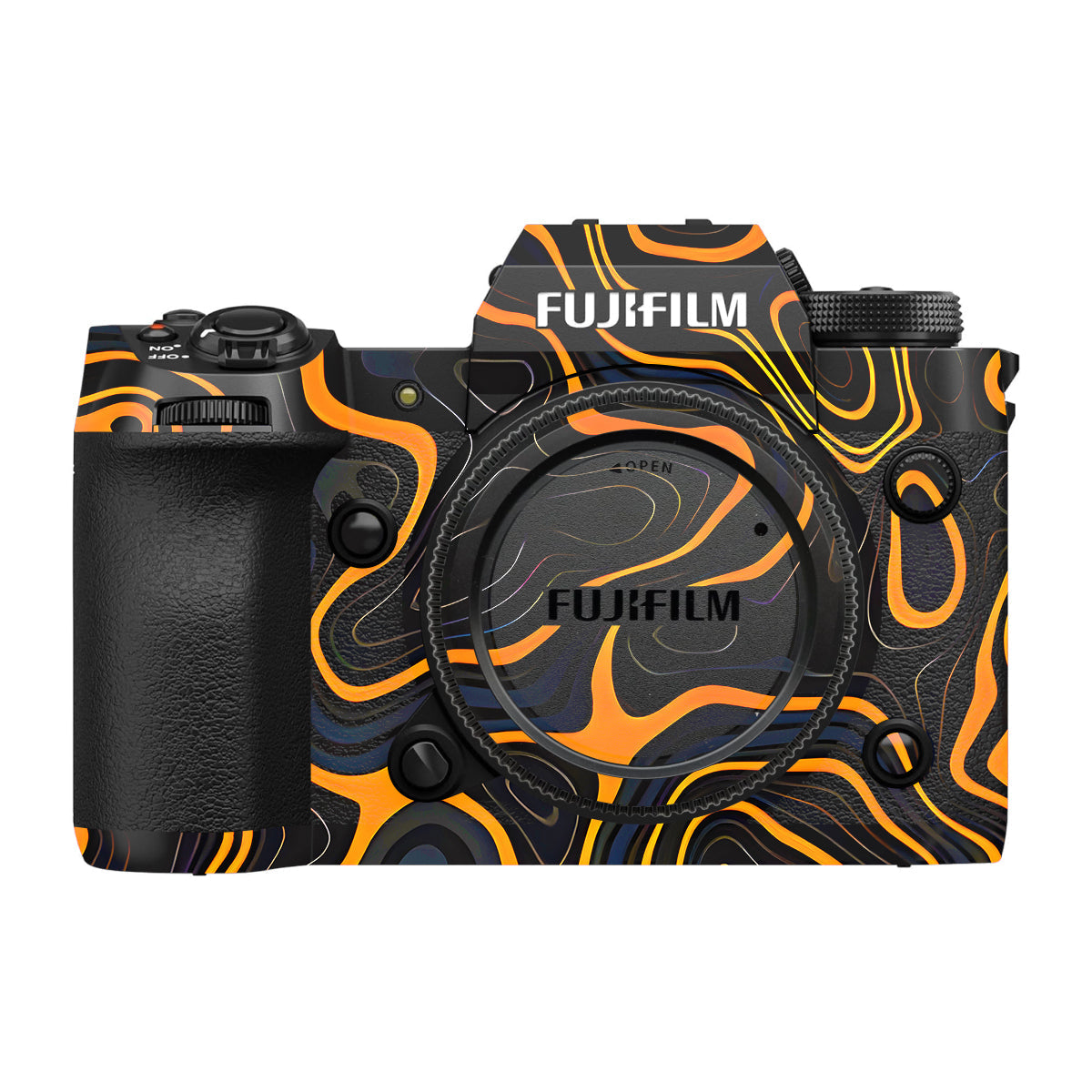 Amber Topographic Waves Fujifilm X-H2 Camera Skin
