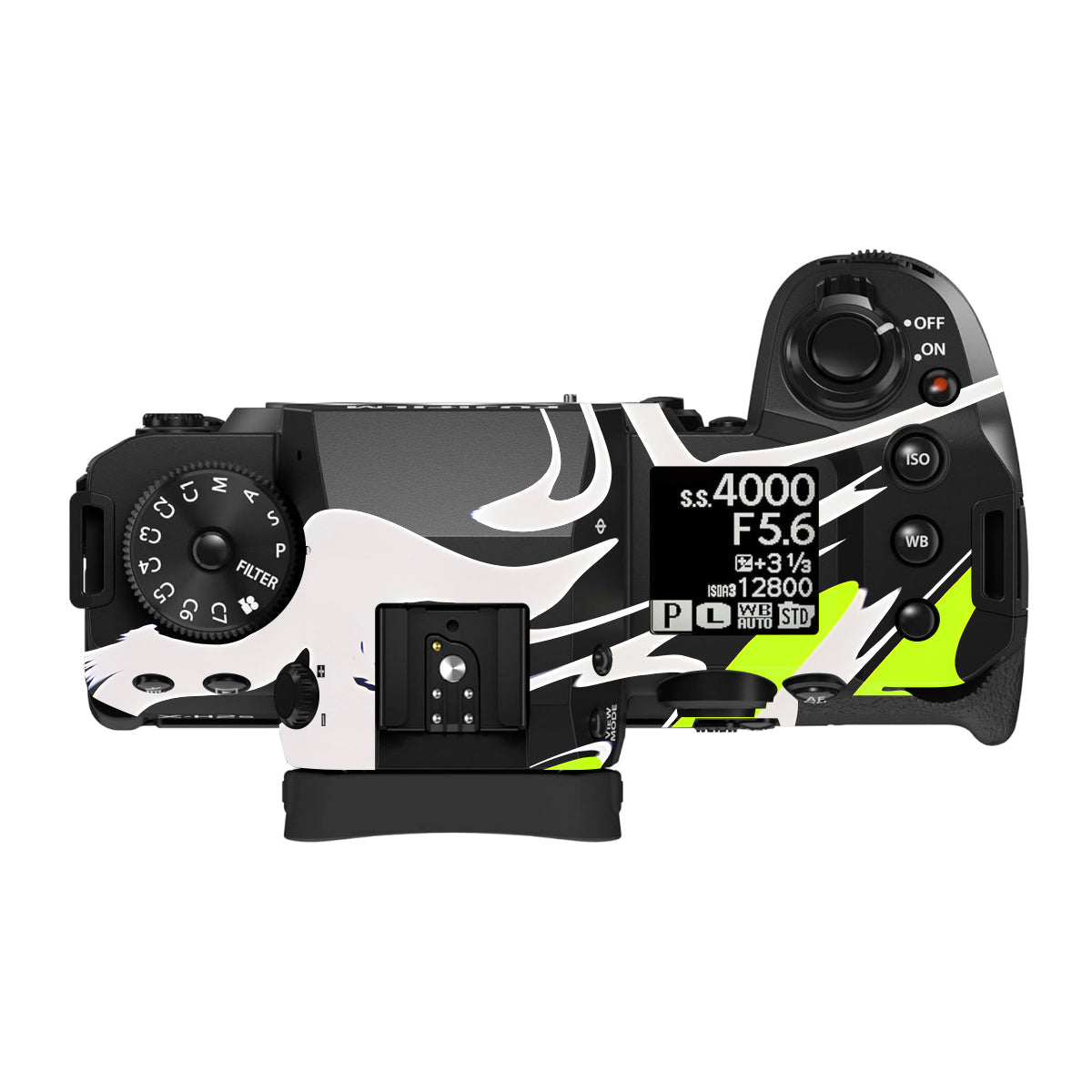 Neon Green and Black Pattern Fujifilm X-H2 Camera Skin