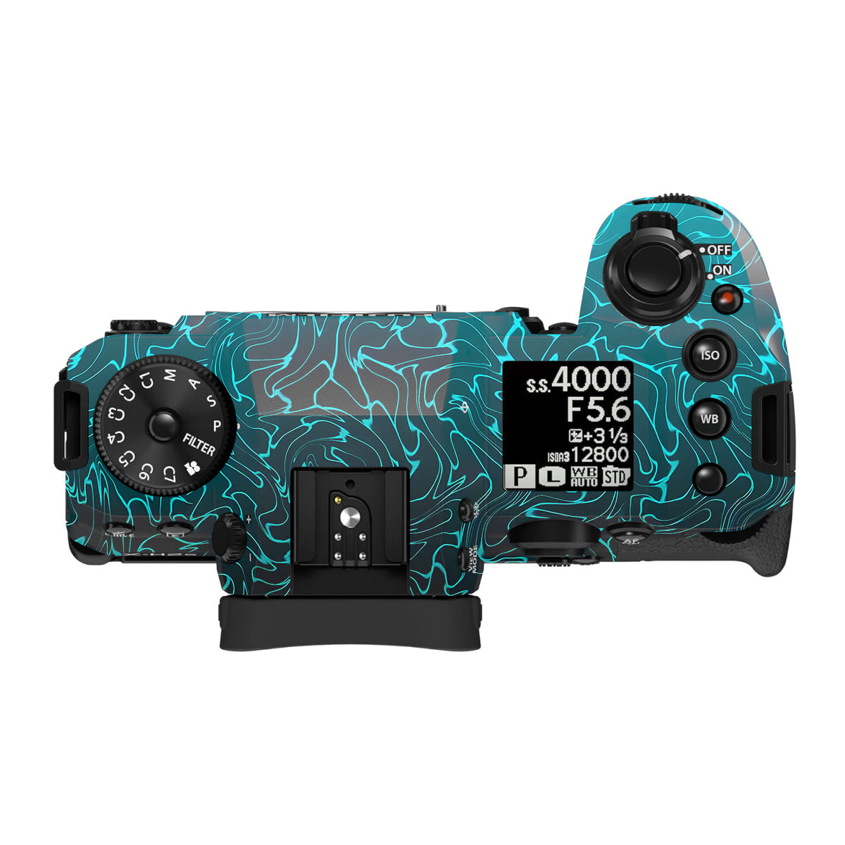 Cyan Blue to Black Gradient Fujifilm X-H2 Camera Skin