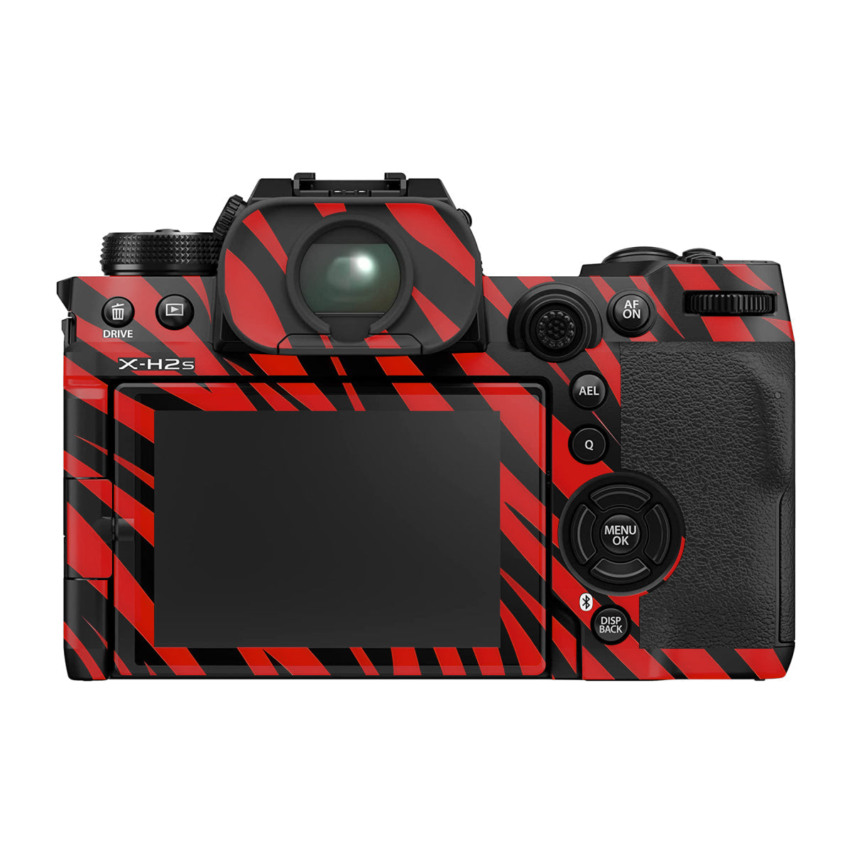 Red and Black Stripes Fujifilm X-H2 Camera Skin
