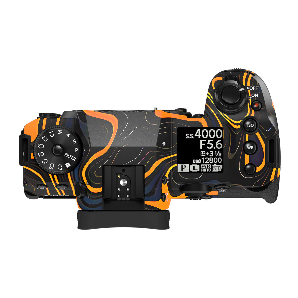 Amber Topographic Waves Fujifilm X-H2S Camera Skin