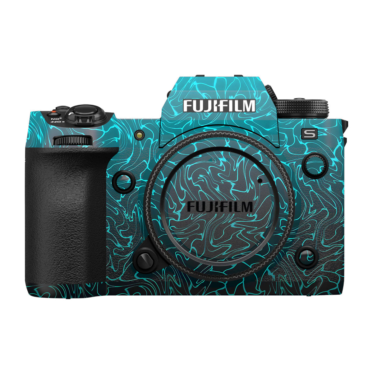 Cyan Blue to Black Gradient Fujifilm X-H2S Camera Skin