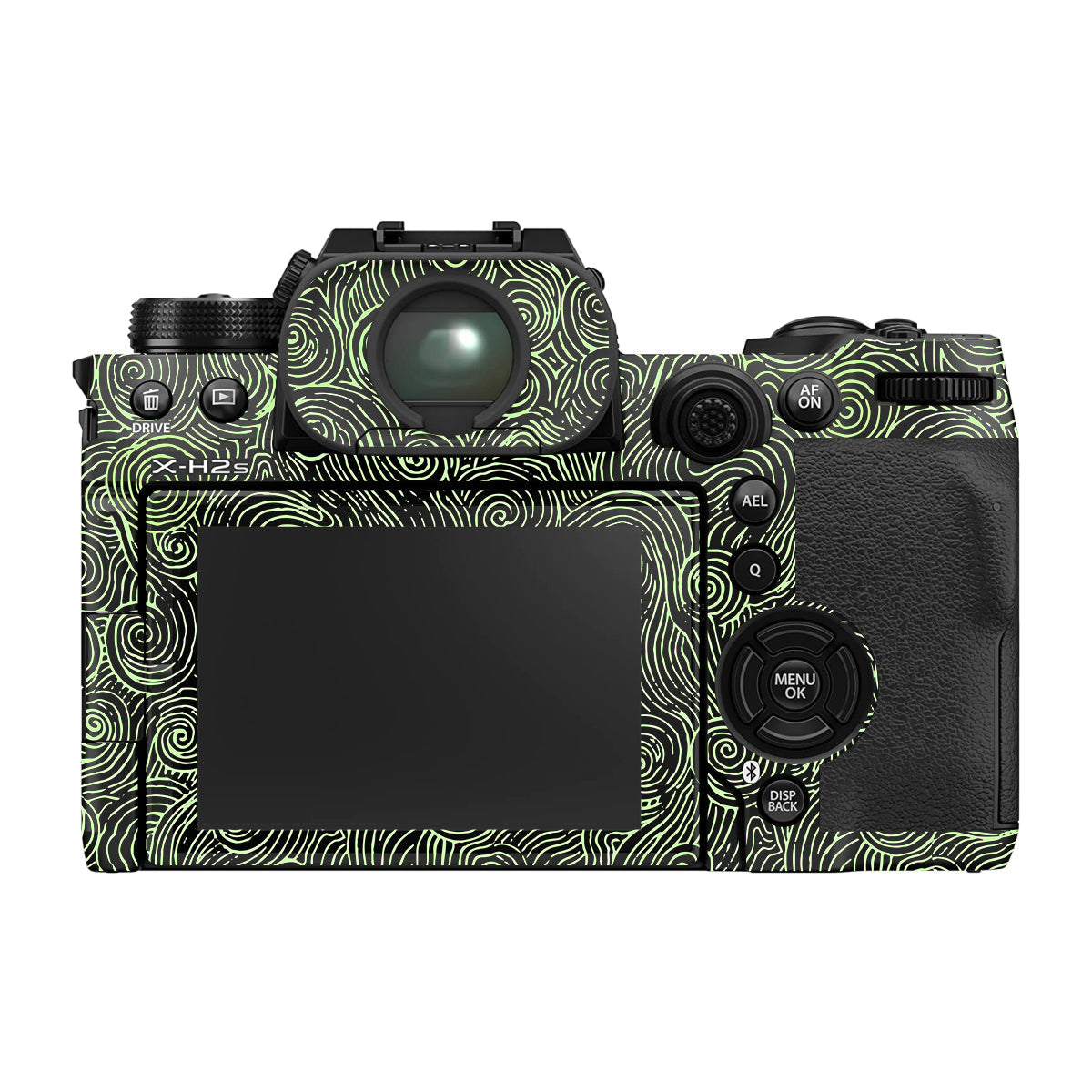 Green Spirals Fujifilm X-H2S Camera Skin