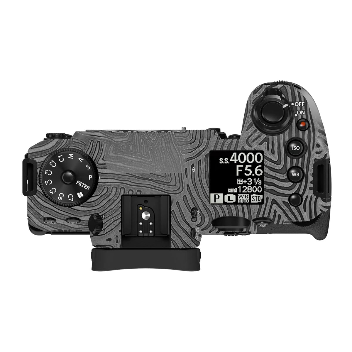 Monochrome Line Maze Fujifilm X-H2S Camera Skin