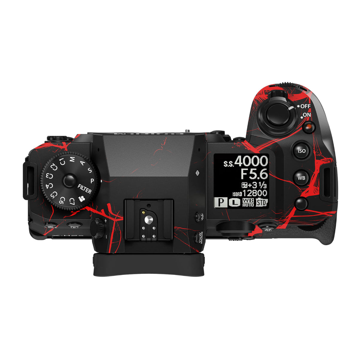 Red Neural Grid Fujifilm X-H2S Camera Skin