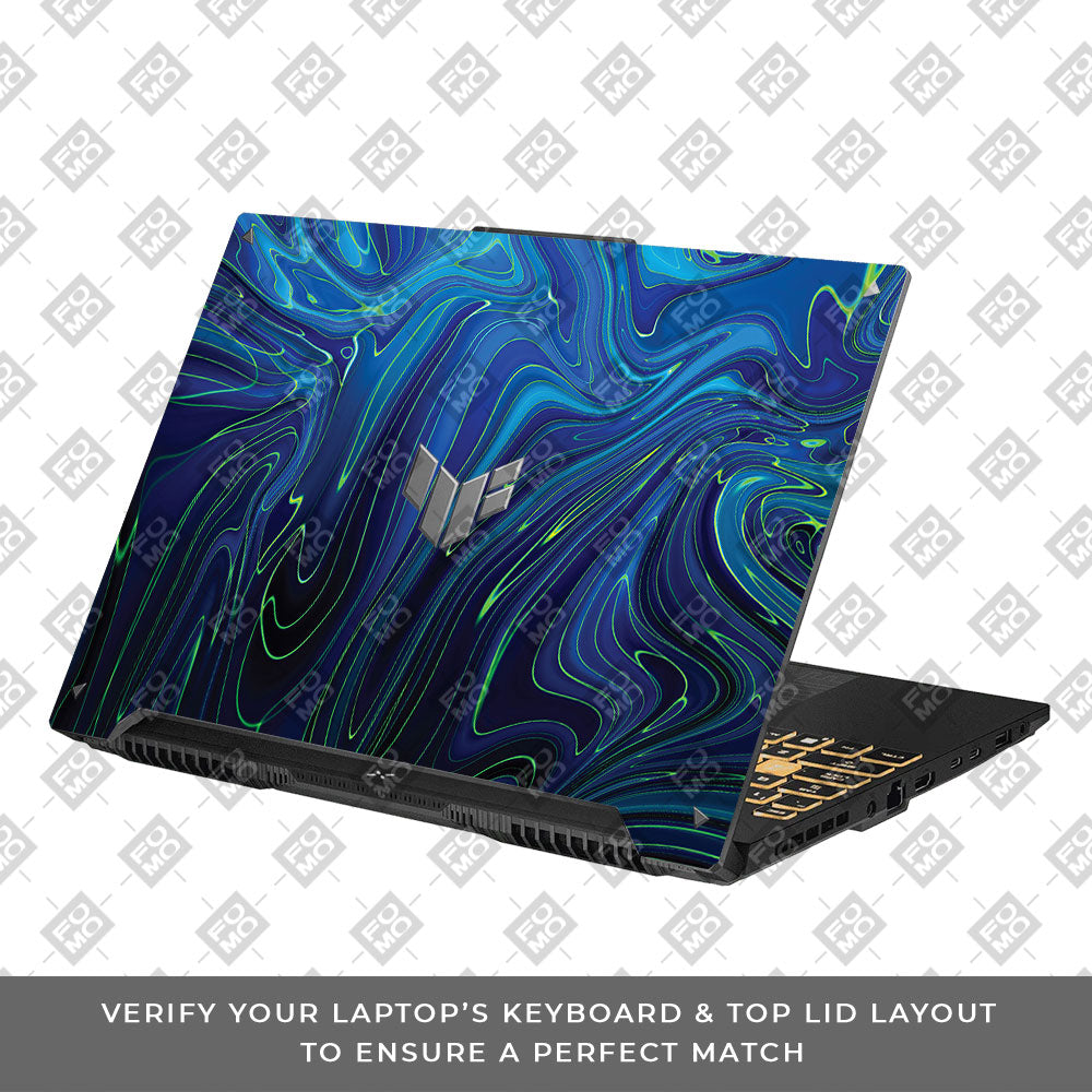Cobalt Liquid Design Asus TUF F16 and A16 Laptop Skin