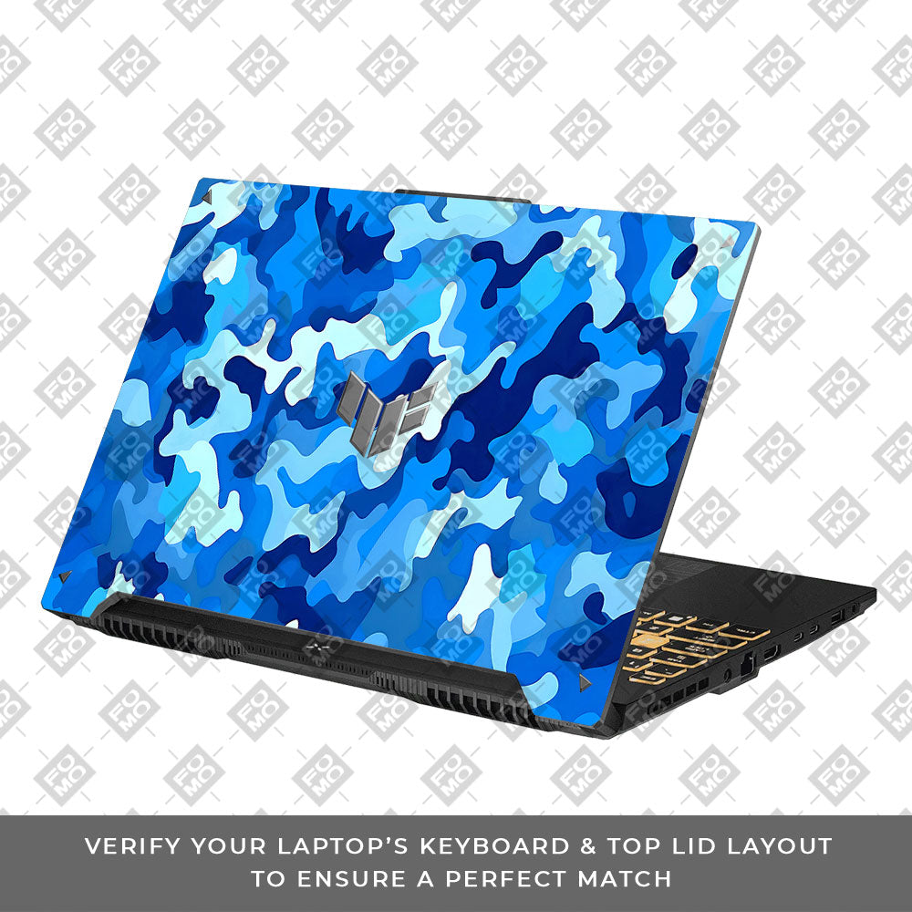 Arctic Blue Camo Pattern Asus TUF F16 and A16 Laptop Skin