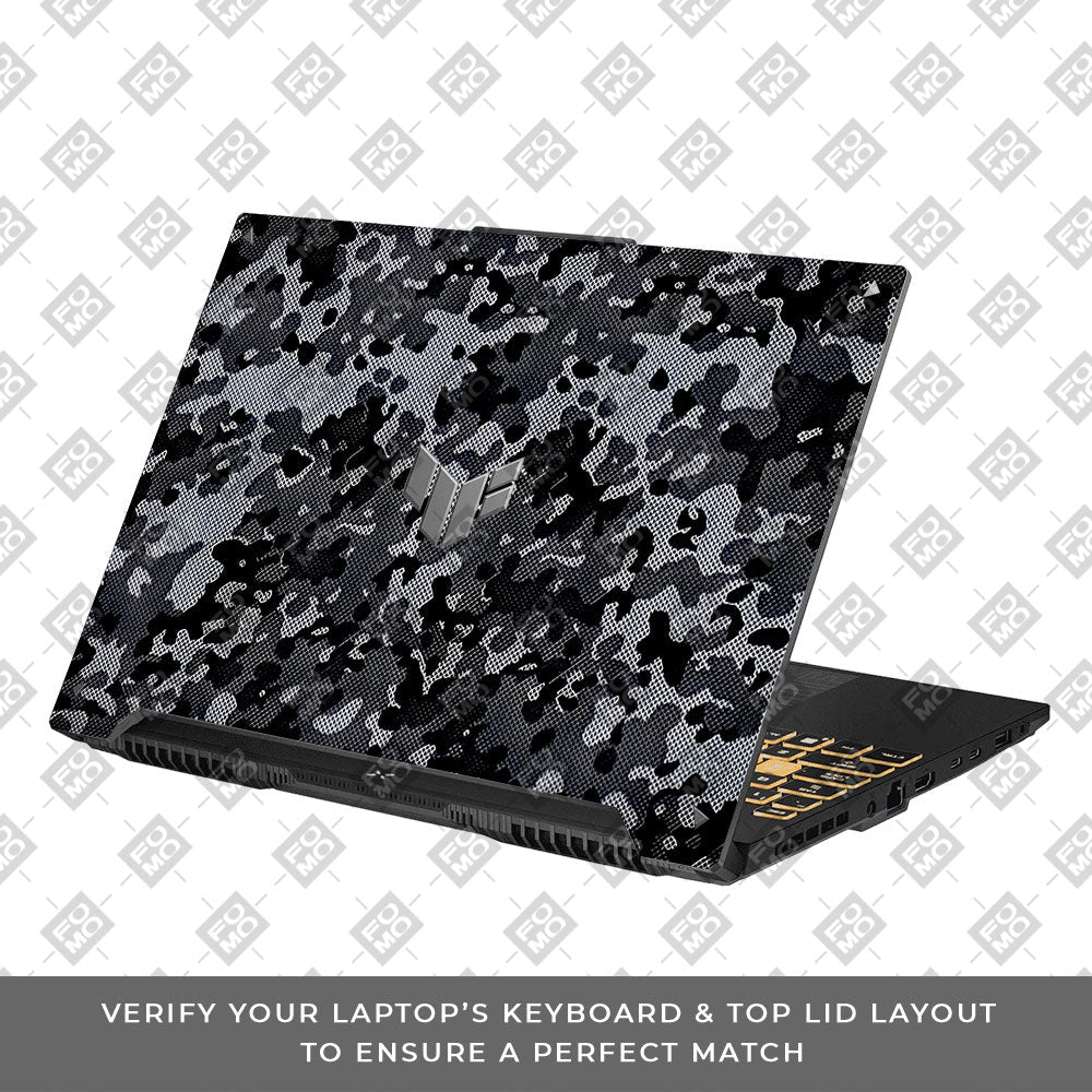 Stealth Grey Camo Asus TUF F16 and A16 Laptop Skin