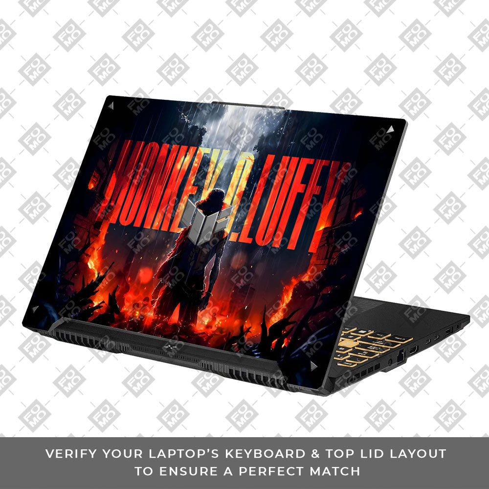 Monkey D. Luffy Blazing Red Asus TUF F16 and A16 Laptop Skin