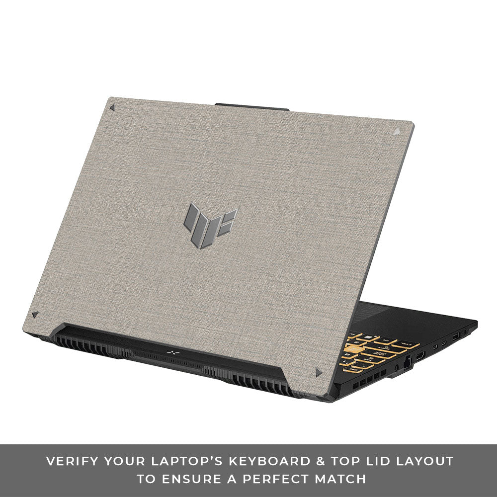 Textured Fabric Grey Asus TUF F16 and A16 Laptop Skin