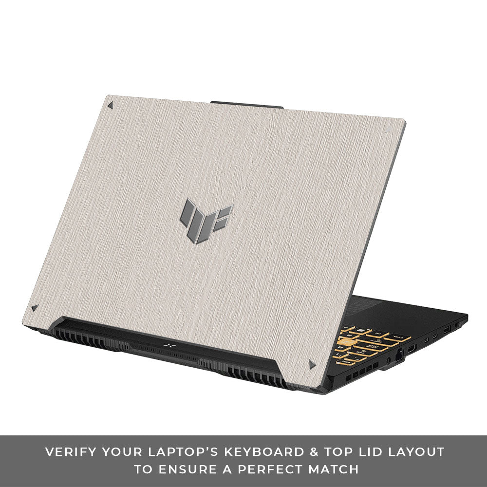Textured White Wood Asus TUF F16 and A16 Laptop Skin