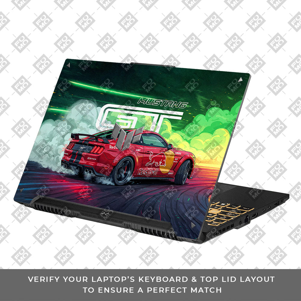Mustang GT Red Bull Drift Beast Asus TUF F16 and A16 Laptop Skin