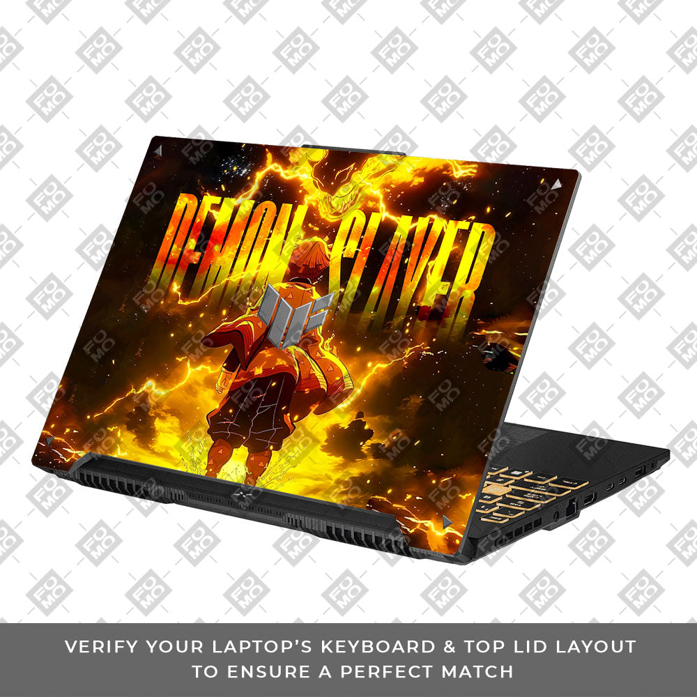 Zenitsu Lightning Strike Asus TUF F16 and A16 Laptop Skin