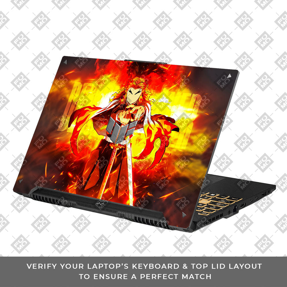 Flame Hashira Rengoku Asus TUF F16 and A16 Laptop Skin