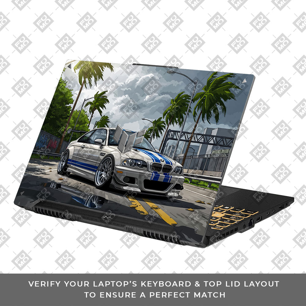 Street Icon BMW E46 Drift Legend Asus TUF F16 and A16 Laptop Skin