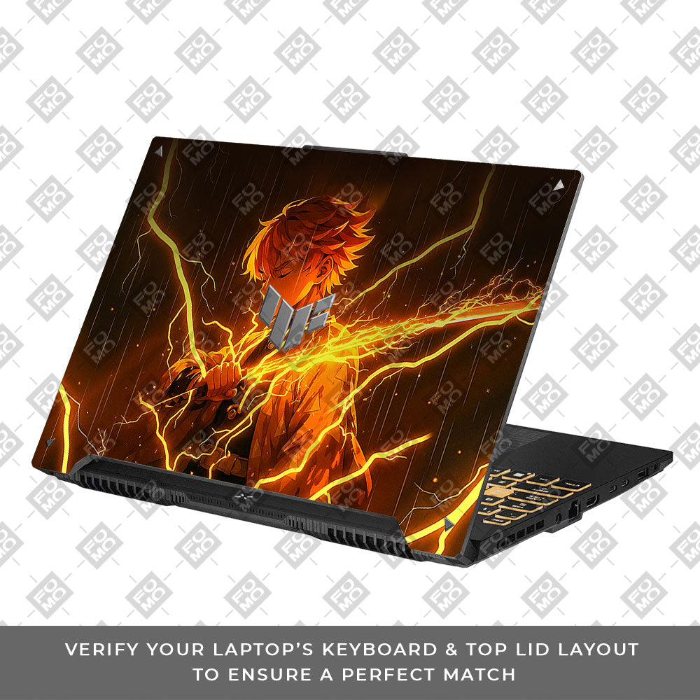 Thunder Soul Lightning Zenitsu Asus TUF F16 and A16 Laptop Skin