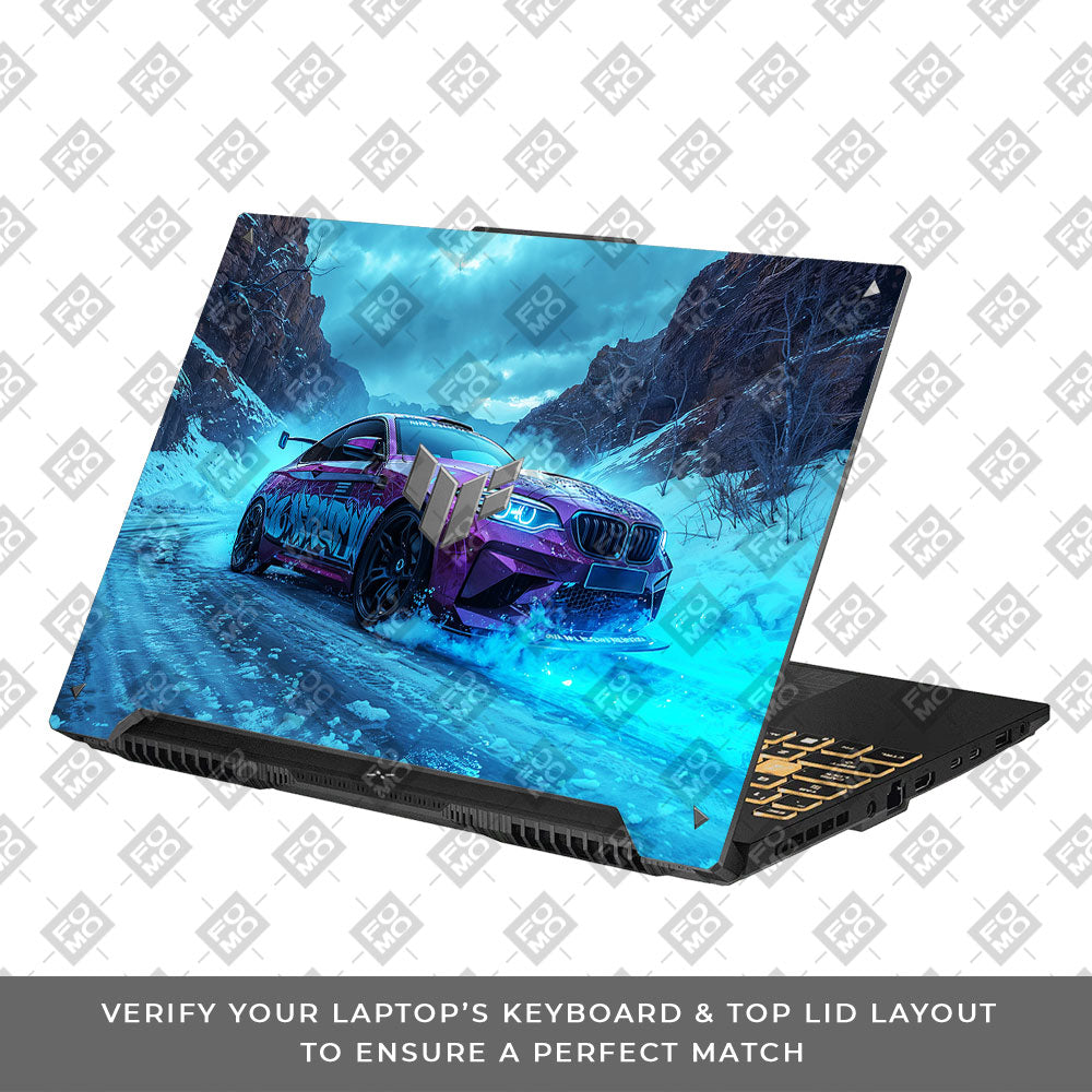 BMW Neon Drift Asus TUF F16 and A16 Laptop Skin