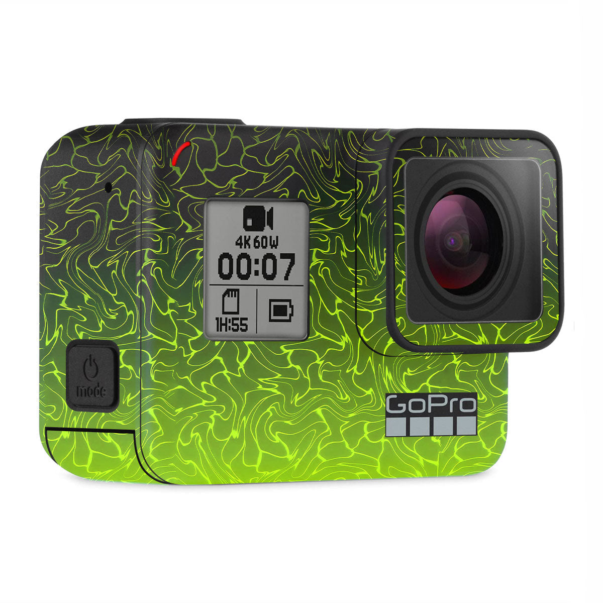 Lime Yellow to Black Gradient GoPro Hero 7 Camera Skins