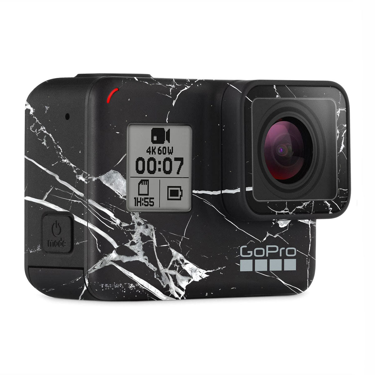 White Veins on Black GoPro Hero 7 Camera Skins