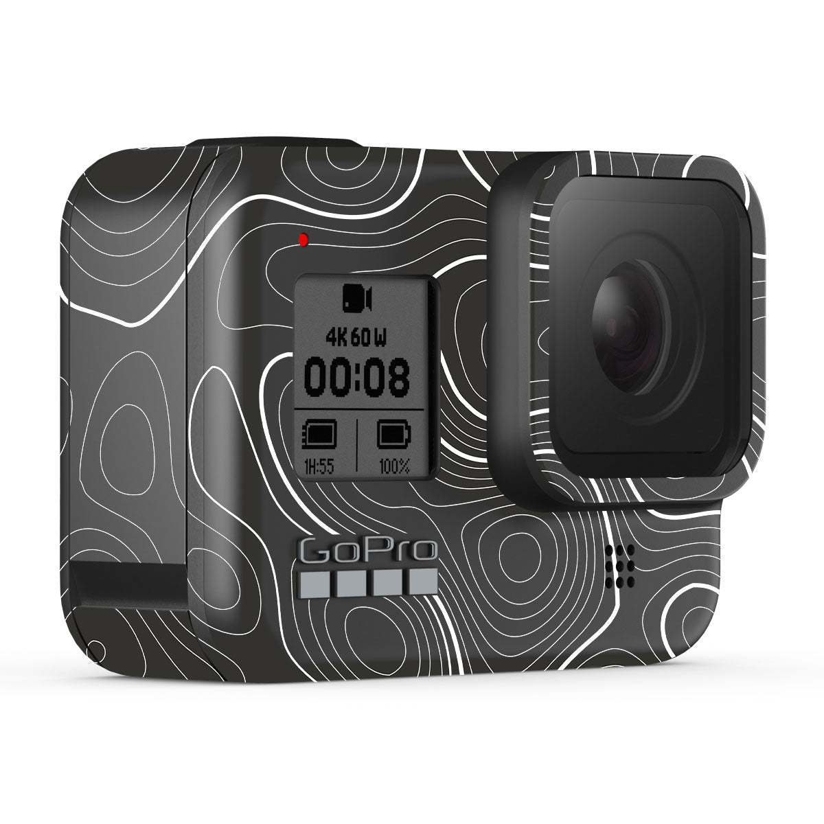 Grayscale Topographic Lines GoPro Hero 8 Camera Skins