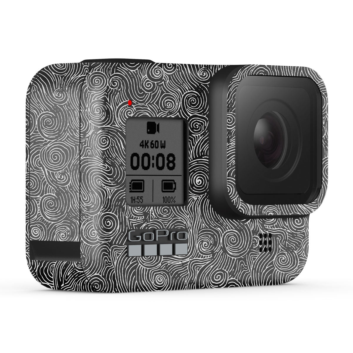 White Spirals GoPro Hero 8 Camera Skins