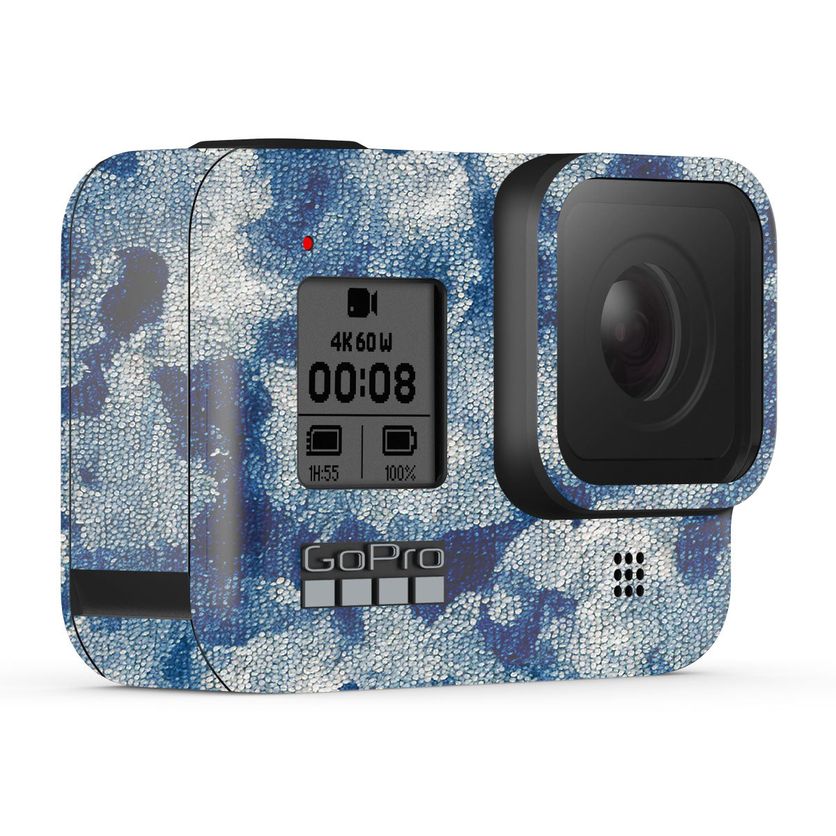 Blue Watercolor Fabric GoPro Hero 8 Camera Skins