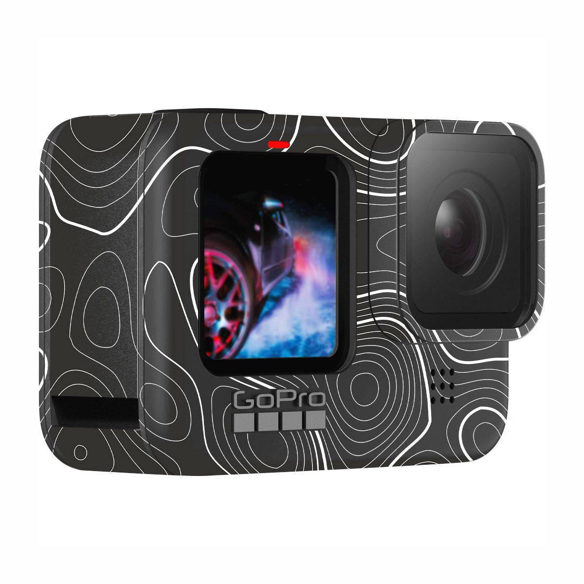 Grayscale Topographic Lines GoPro Hero 11 Camera Skin