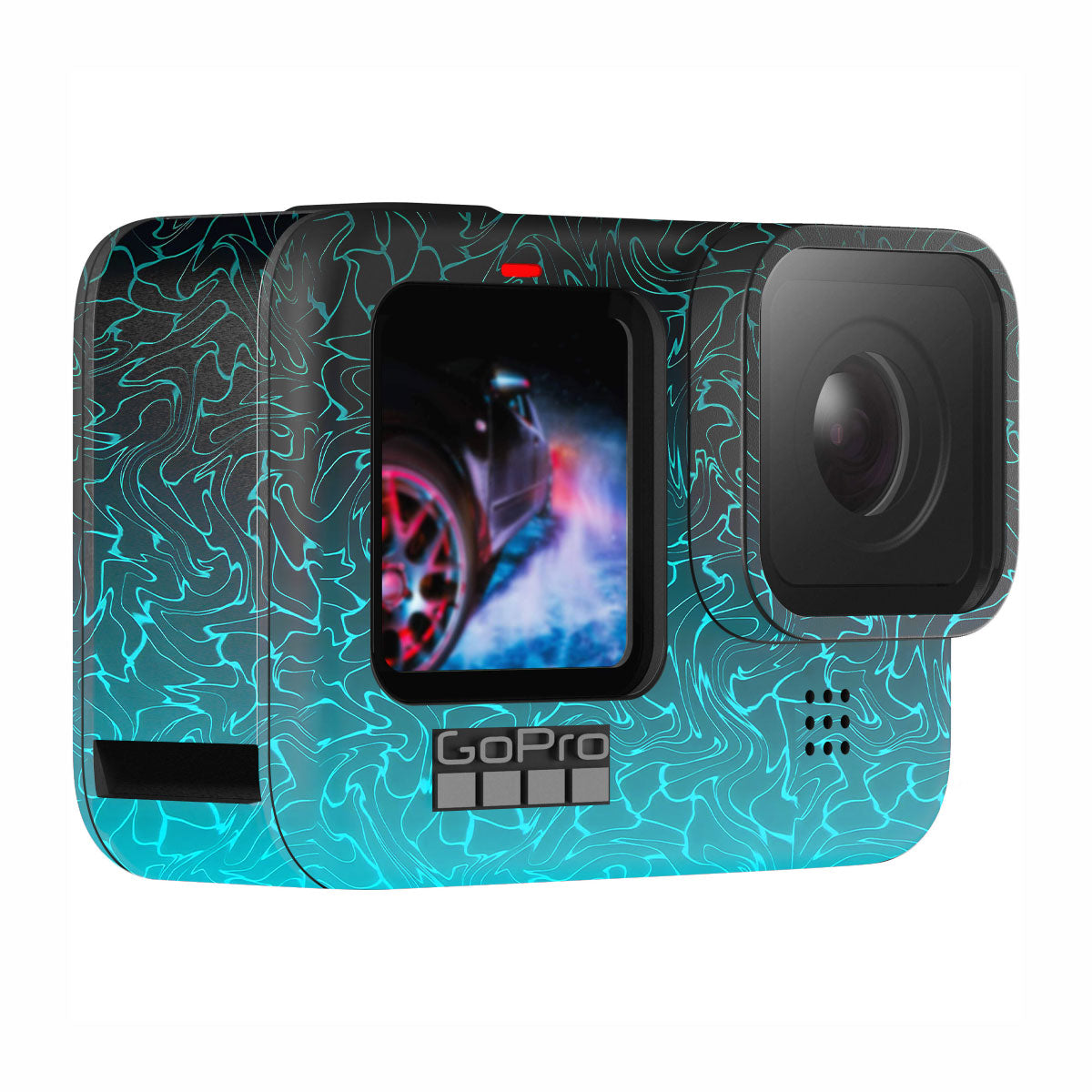 Cyan Blue to Black Gradient GoPro Hero 9 Camera Skins