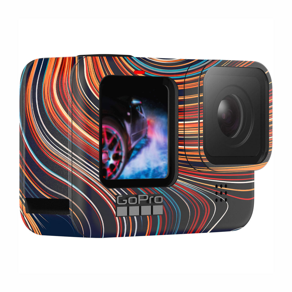 Retro Abstract Striped Swirl GoPro Hero 9 Camera Skins