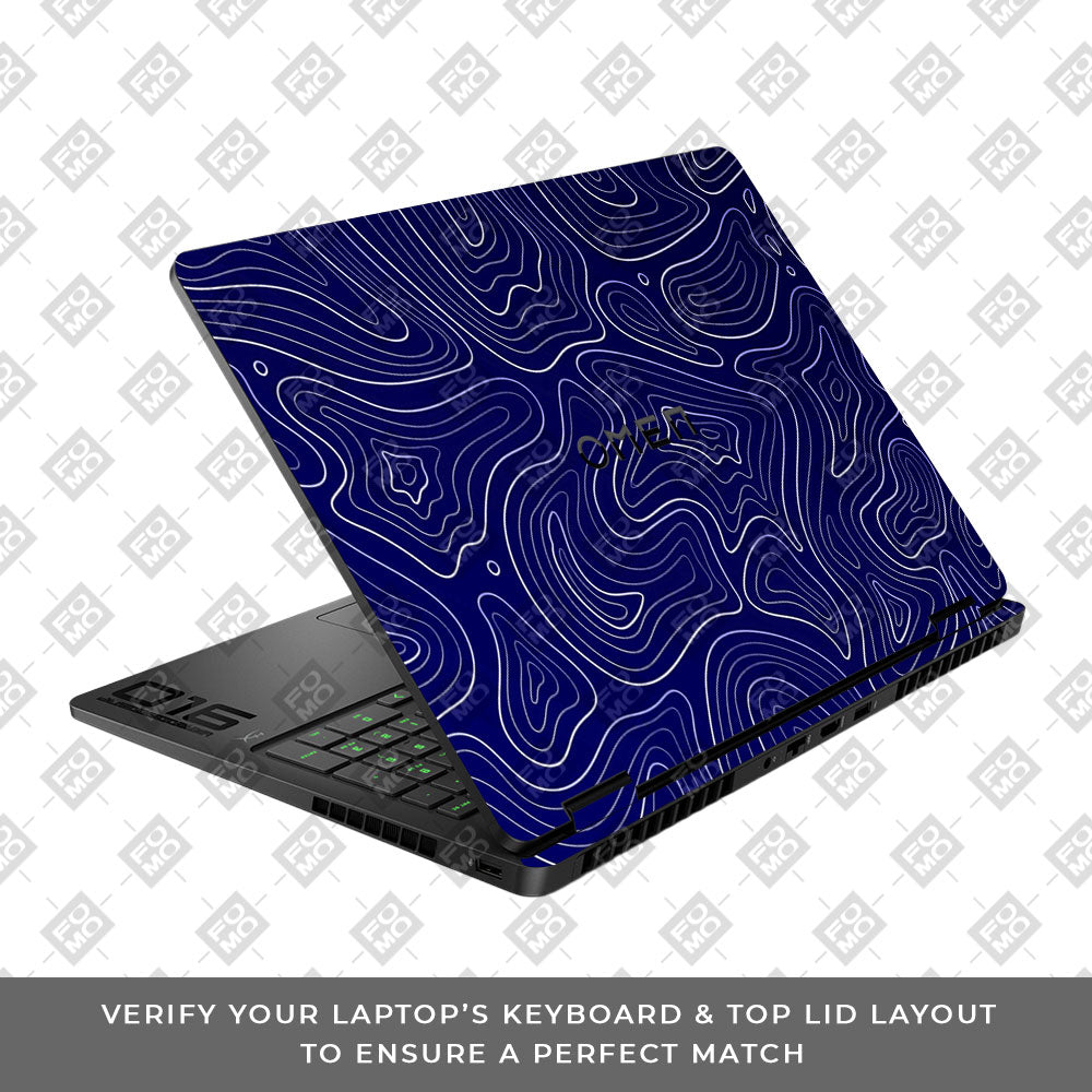Deep Blue Contour Depths HP Omen Gaming 16 2025, 2026 Laptop Skin